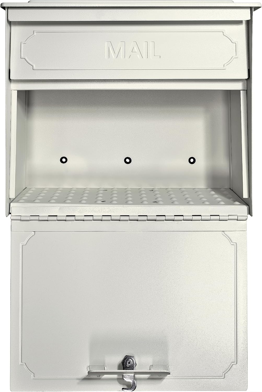 Mail Boss 7173 Townhouse Locking Security Wall Mount Mailbox, Cream White