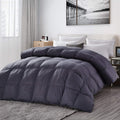 Luxurious All-Season Goose Down Comforter Queen Size Duvet Insert, Classic Gray, Premium Baffle Box, 1200 Thread Count 100% Egyptian Cotton Cover, Hypoallergenic, 55 oz Fill Weight (Queen, Gray)