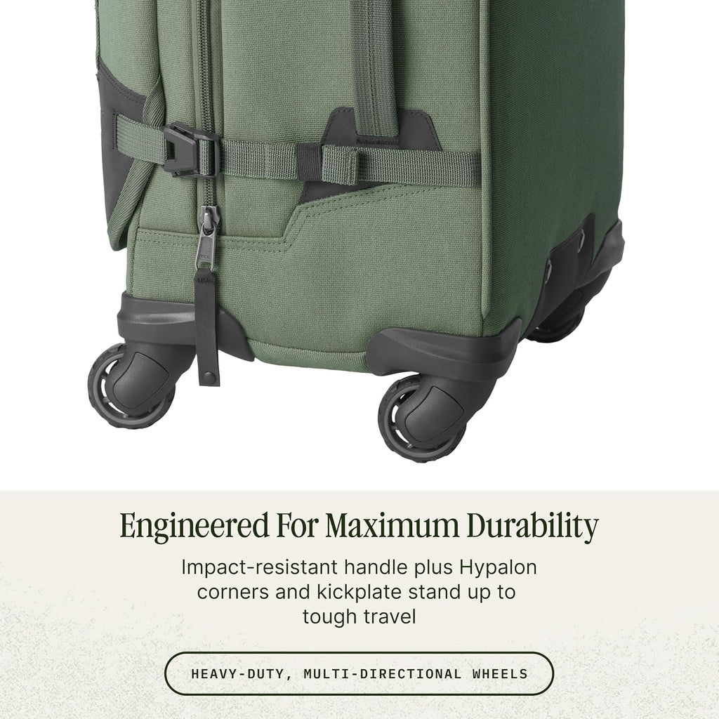 Eagle Creek Gear Warrior XE 4-Wheel Carry-On Luggage for Travel Essentials - Smooth Rolling Wheels - Lockable Zippers - Interior Laptop Sleeve - Jungle Green - 21.74'