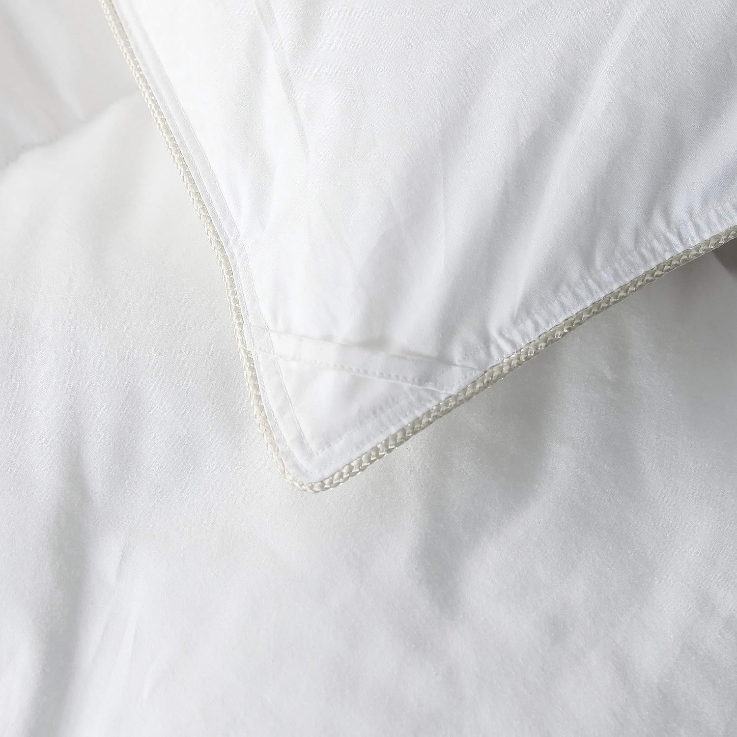 Luxurious Full/Queen Size Siberian Goose Down Comforter, 1200 Thread Count 100% Egyptian Cotton 750FP, 50oz, 1200TC, White Solid