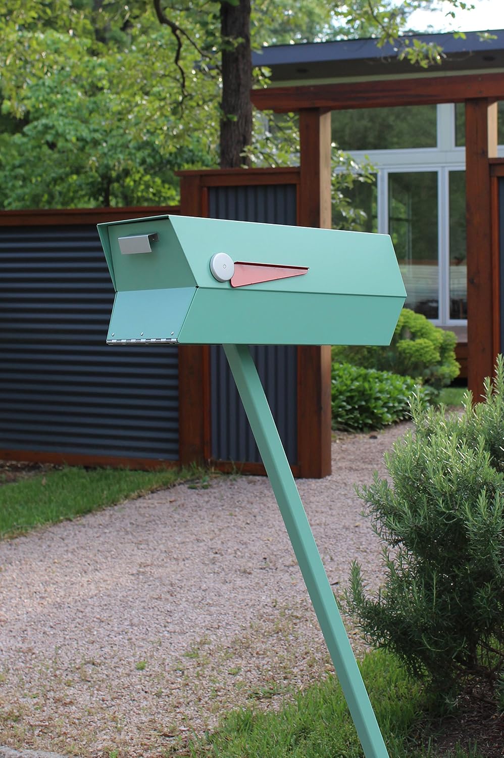 modbox USA Mid-Century Modern Curbside Mailbox | Solid Color (Satin Green)