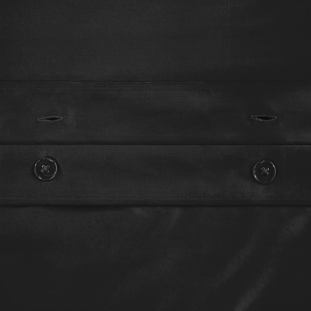 1500 Thread Count 100% Egyptian Cotton, Single Ply, Full/Queen Duvet Cover Set, Solid, Black