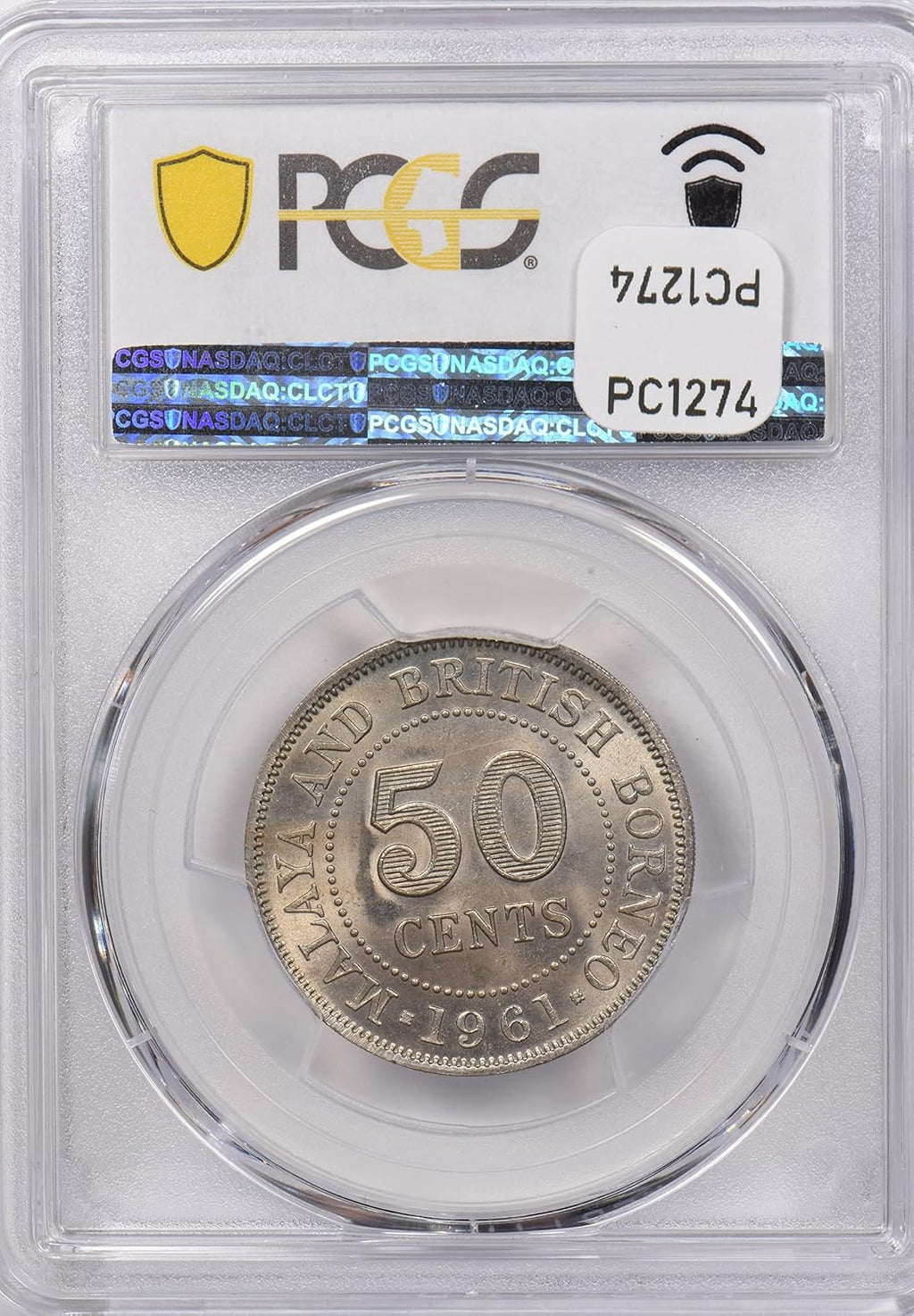 Collectible Coin Malaya and British Borneo 1961 50 Cents PCGS MS 65 rare condition PC1274