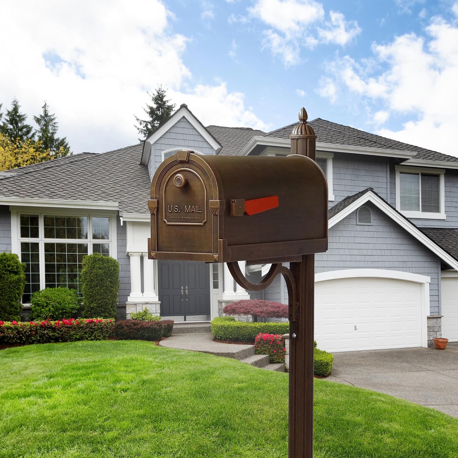 Special Lite Savannah Curbside Mailbox - Copper Aluminum Mailbox for Post Mount - SCS-1014-CP