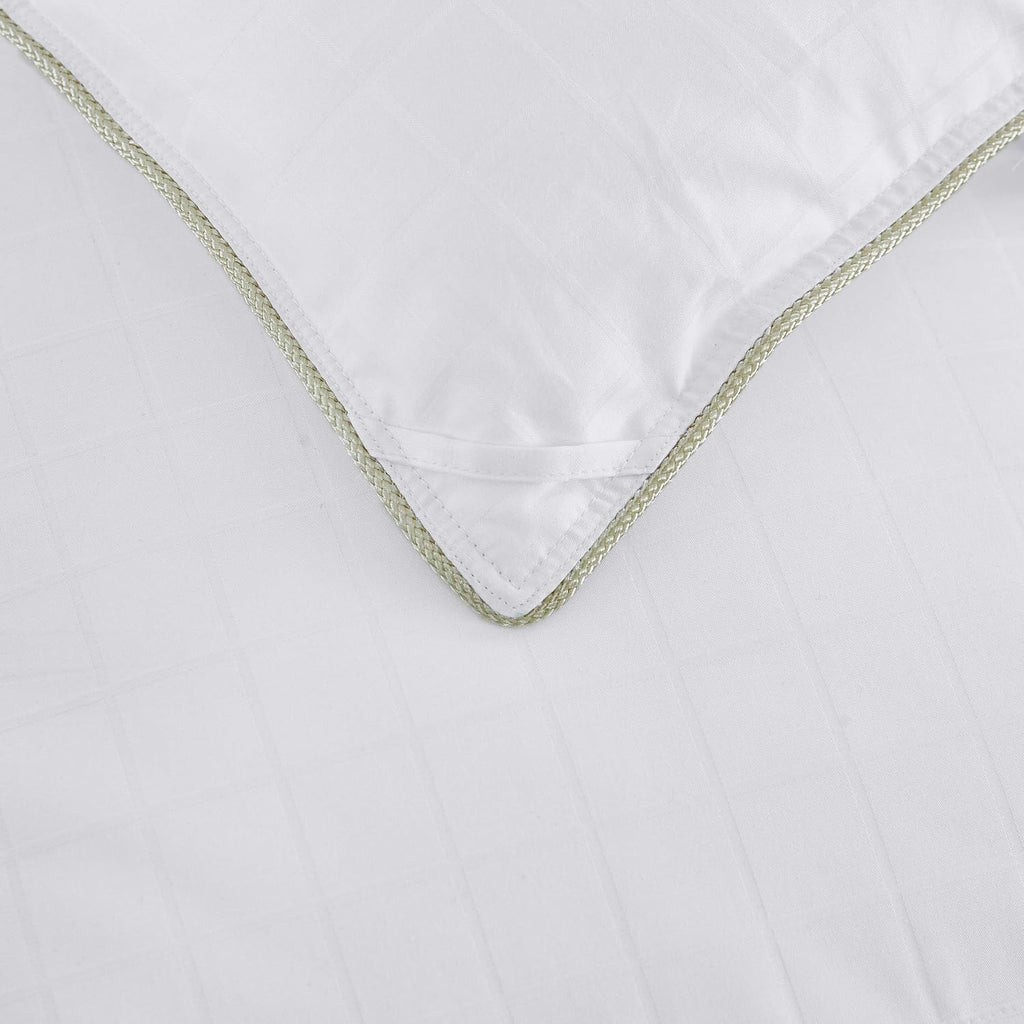 Luxurious Full/Queen Size Goose Down Comforter Duvet Insert, Exquisite Dobby Checkered Design, 1200 Thread Count 100% Egyptian Cotton, Hypoallergenic, 55 oz Fill Weight, Premium Baffle Box, White