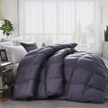 Luxurious Heavy Goose Down Comforter Full Size Duvet Insert, Classic Gray, Premium Baffle Box, 1200 Thread Count 100% Egyptian Cotton Cover, 60 oz Fill Weight (Full, Gray)