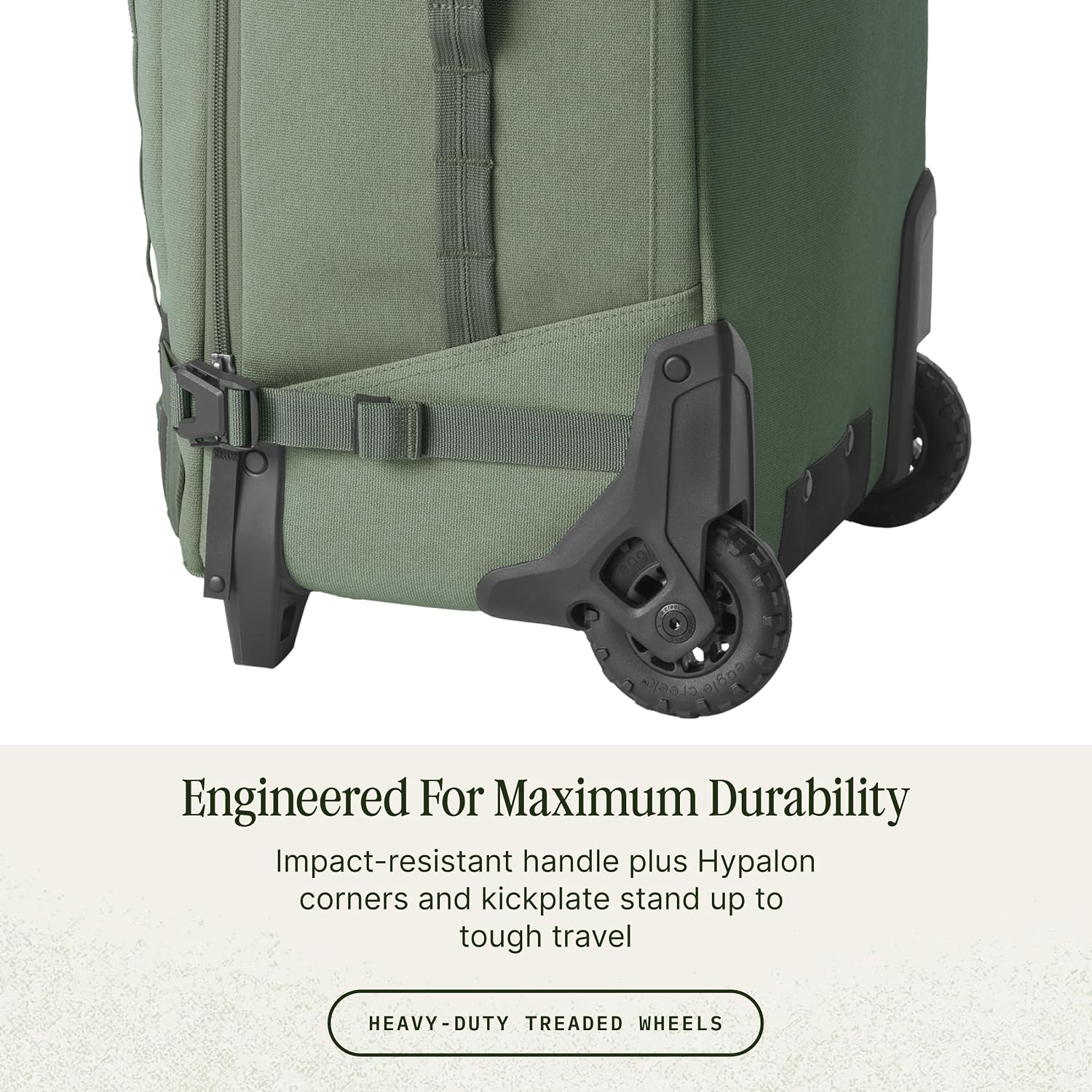 Eagle Creek Gear Warrior XE 2-Wheel Luggage to Keep Travel Items Organized - Smooth Rolling Wheels - Telescoping Handle - Padded Laptop Pocket - Jungle Green - 27'