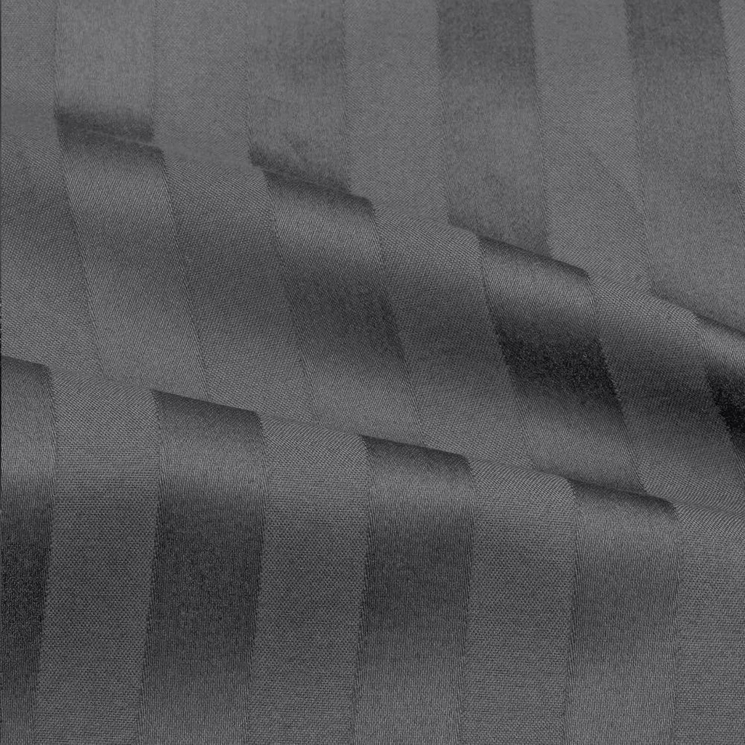 Breathable Luxury Bedding ! 800 Thread Count 100% Egyptian Cotton Queen Size 4 Piece Sheet Set Fit 15' Inch to 18' Inch Deep Pocket Stripe. Grey