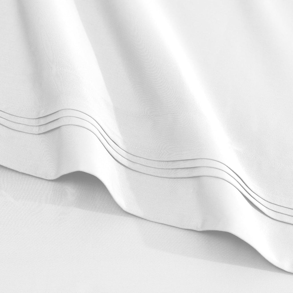 Superior Egyptian Cotton 4 Piece Sheet Set, Luxury 1500 Thread Count, Modern Design, Sustainable Sheets, Ultra-Soft Basics, Solid, Deep Pocket Fitted Sheet, Flat Sheet, Pillowcases, Queen, White