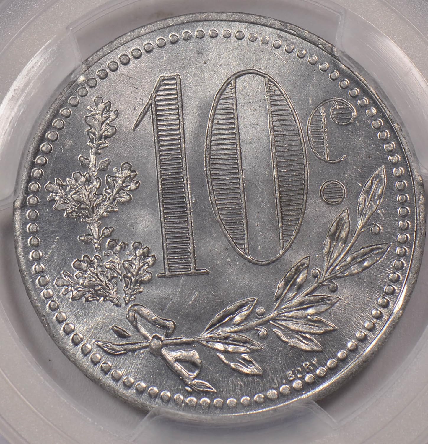 Collectible Coin PC0085 Algeria 1918 10 Cents PCGS MS 66 Lec-138 with J. Bory rare in this grade