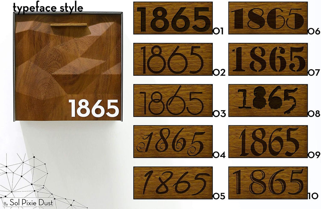 Wall Mounted Mailbox 3D - Solid Iroko Wood Door with Laser Engraved, Brushed Silver Aluminum (ACP) Body - Modern Design - Custom Mailbox - Postbox - Letterbox - Mailnest Type 1