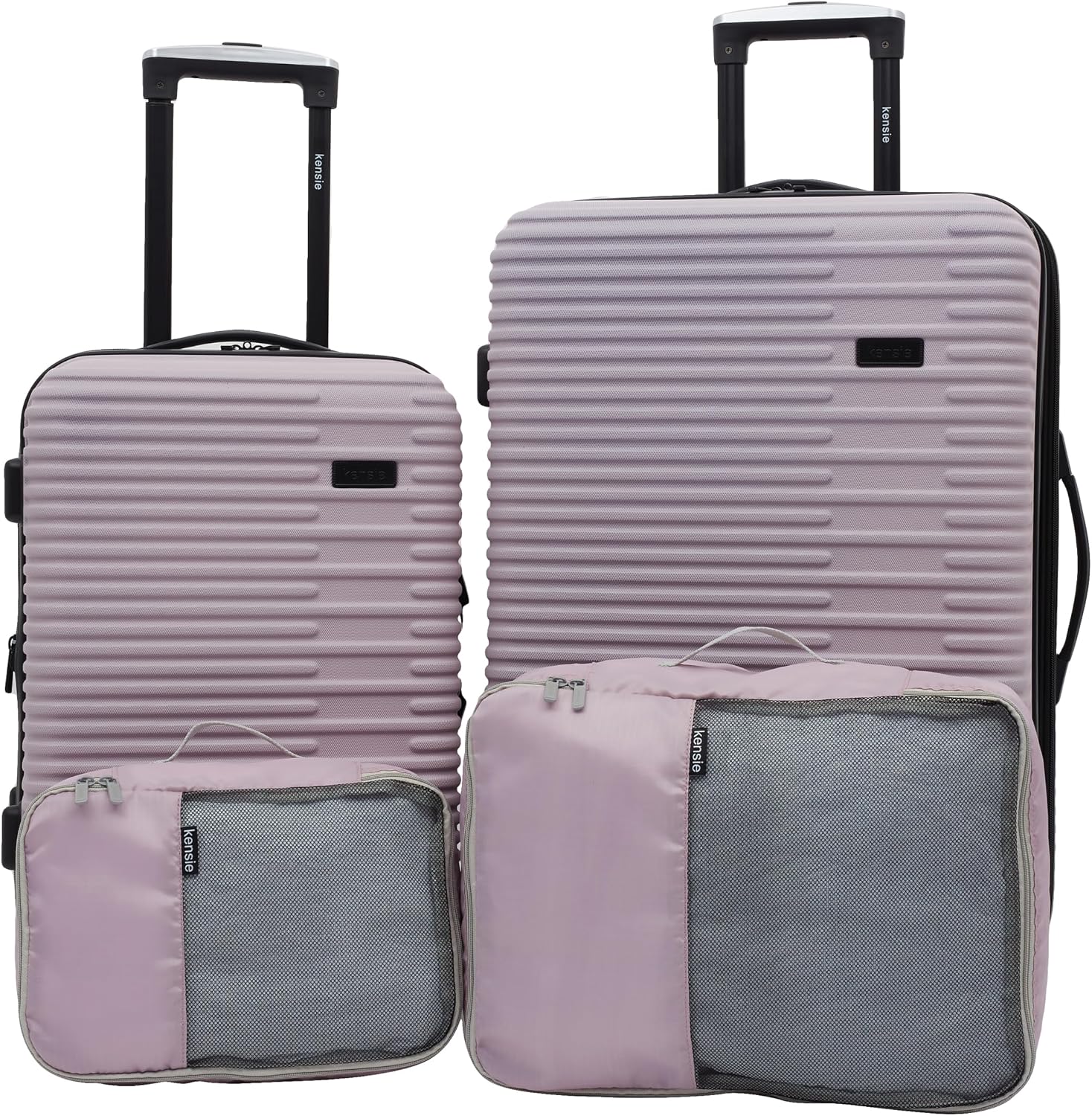 kensie Women's Hillsboro Luggage & Travel Bags Set, Burnished Lilac, 4 Piece Set