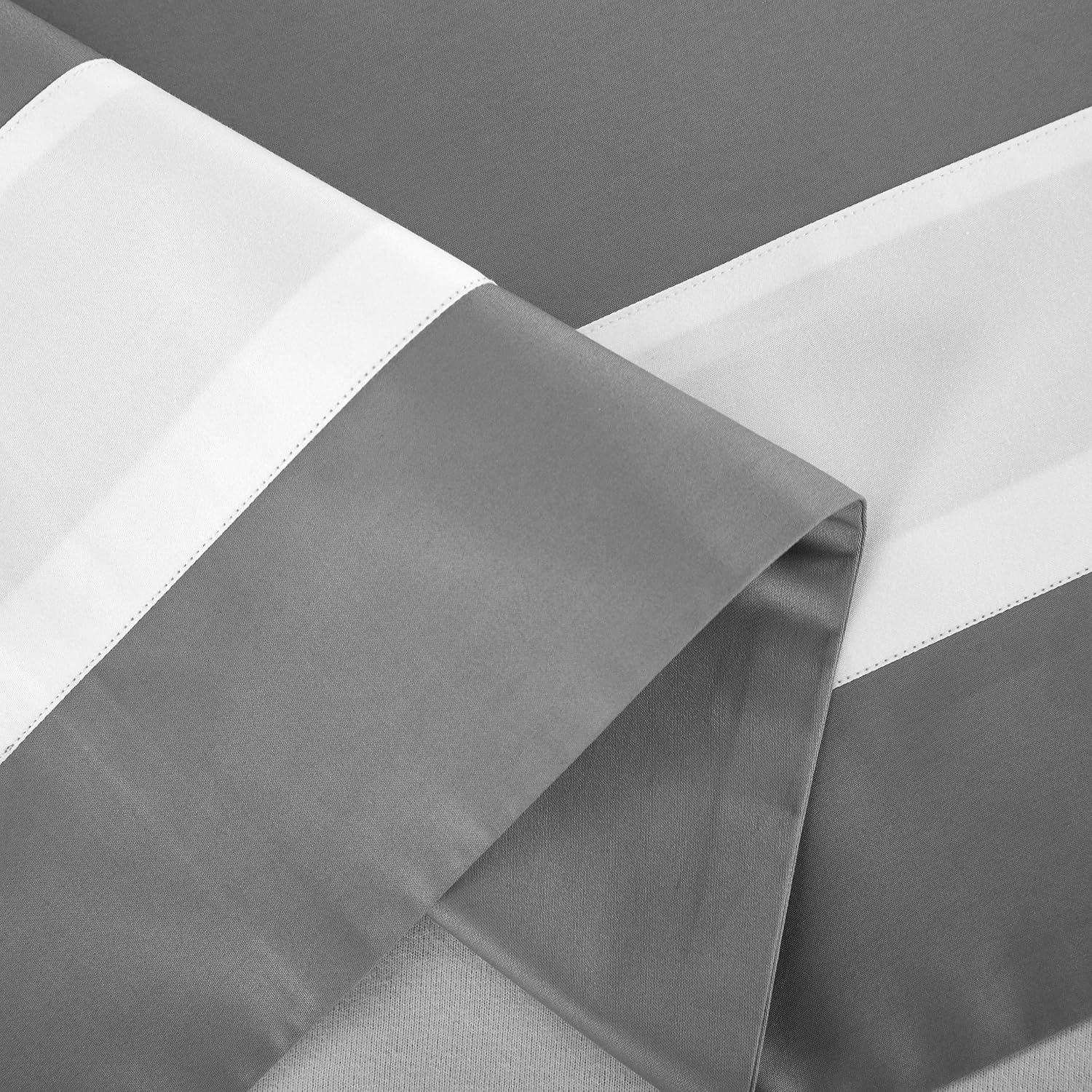 Casabolaj Bicolore Collection Duvet Covers Set 3 Pieces Do Not Include Filling Classic European 100% Egyptian Cotton Sateen Luxury 400 Thread Count Frame Patchwork Manufacturing(Grey/White,King)