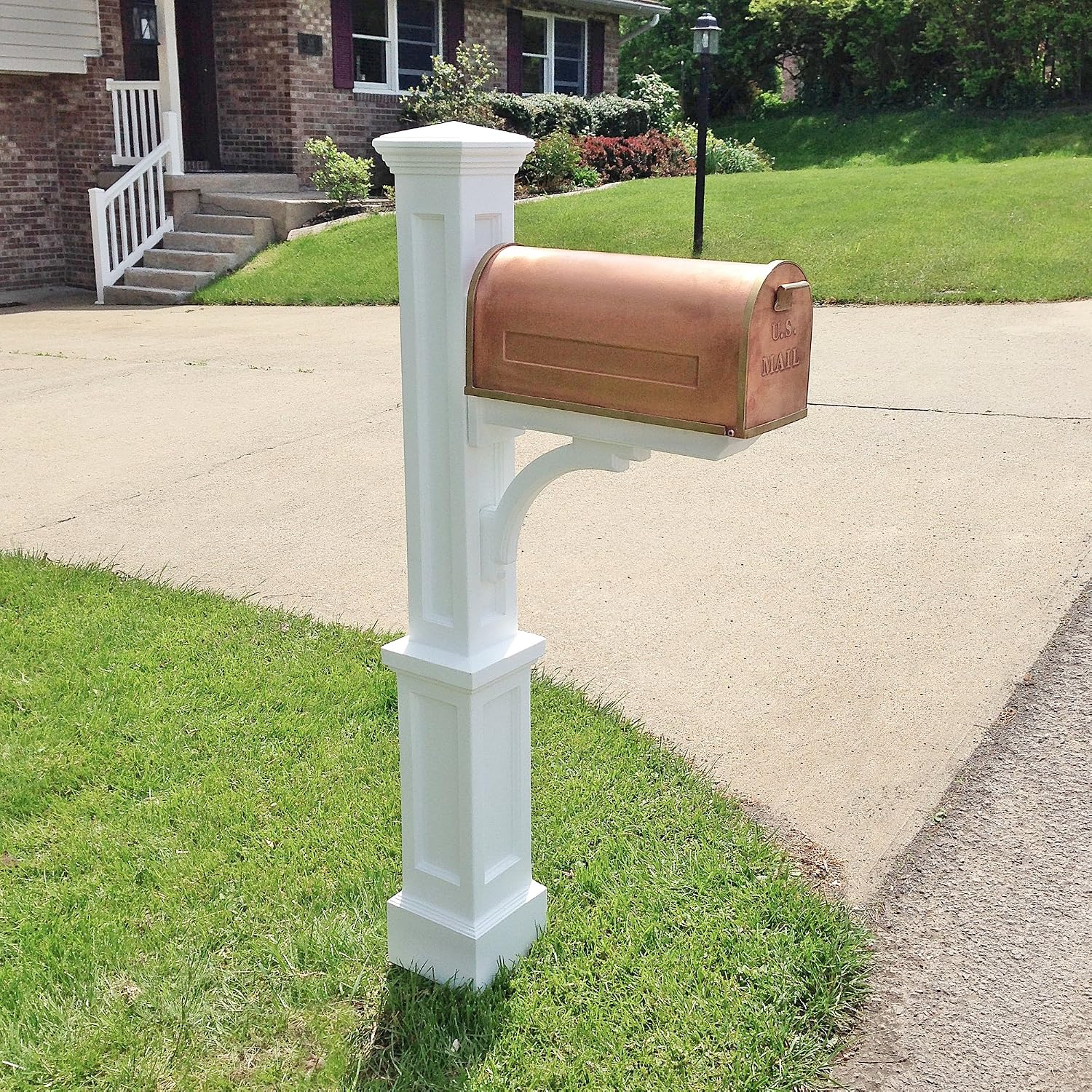 Mayne 580B00000 Newport Plus Mail Post, 25x8, White & Architectural Mailboxes Chadwick Galvanized Steel Post Mount Mailbox, 8950B-10, Black, Medium Capacity