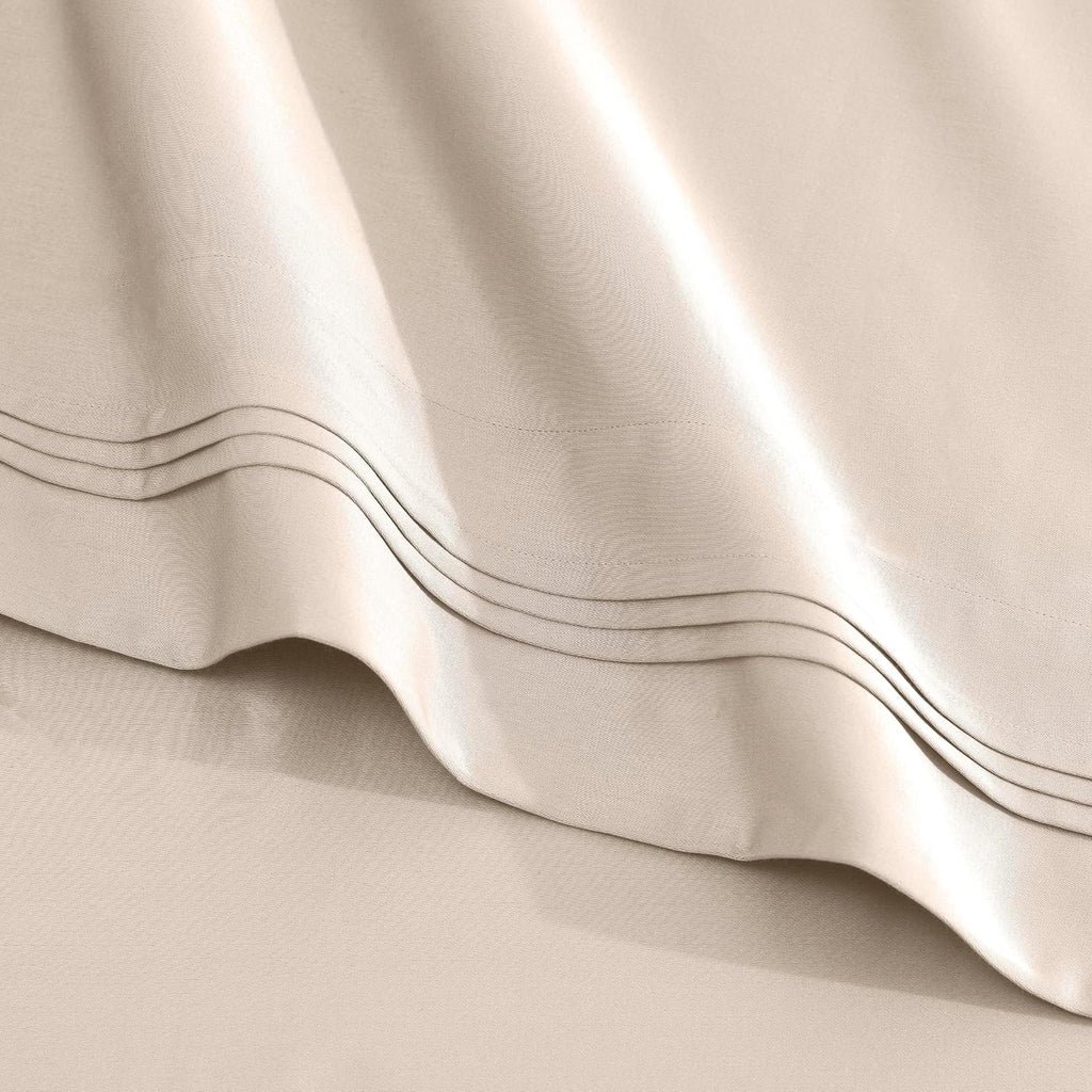 Superior Egyptian Cotton 4 Piece Sheet Set, Luxury 1500 Thread Count, Modern Design, Sustainable Sheets, Ultra-Soft Basics, Solid, Deep Pocket Fitted Sheet, Flat Sheet, Pillowcases, Queen, Ivory
