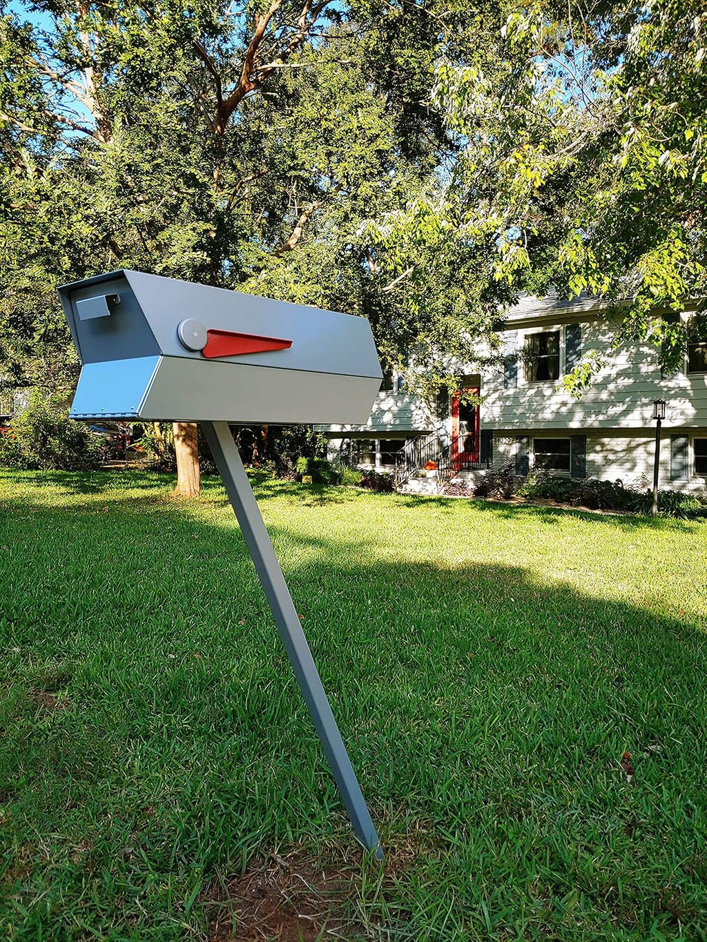 modbox USA Modern Curbside Mailbox Post (Silver)