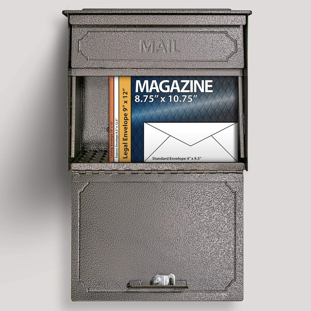 Mail Boss 7174 Townhouse, Bronze Wall Mount Decorative Locking Security Mailbox For Home,Medium