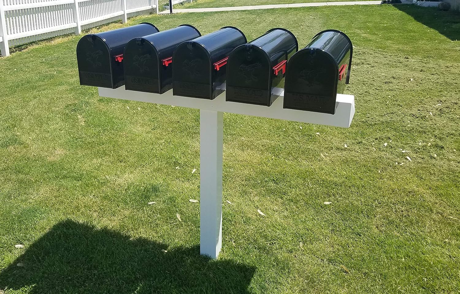 for 5 S,M,L Mailboxes, 42-in x 54-in, Heavy Duty, White, Vinyl Sleeve (mailboxes not Included)