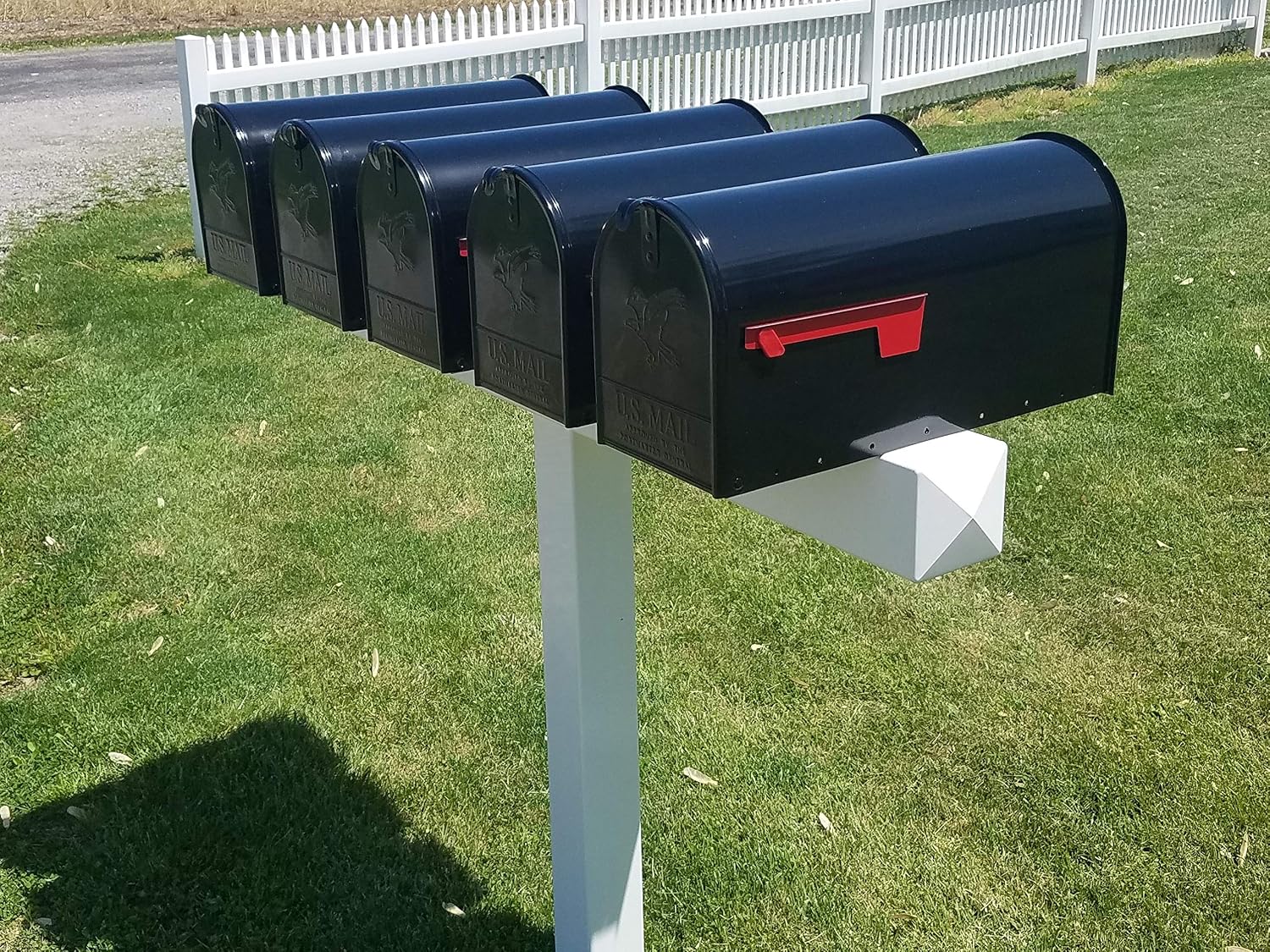 for 5 S,M,L Mailboxes, 42-in x 54-in, Heavy Duty, White, Vinyl Sleeve (mailboxes not Included)