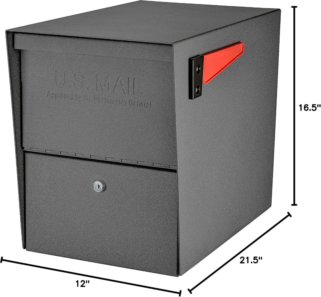 Mail Boss 7205 Package Master Curbside Locking Security Mailbox | Granite 21.5 x 12 x 16.5 inches